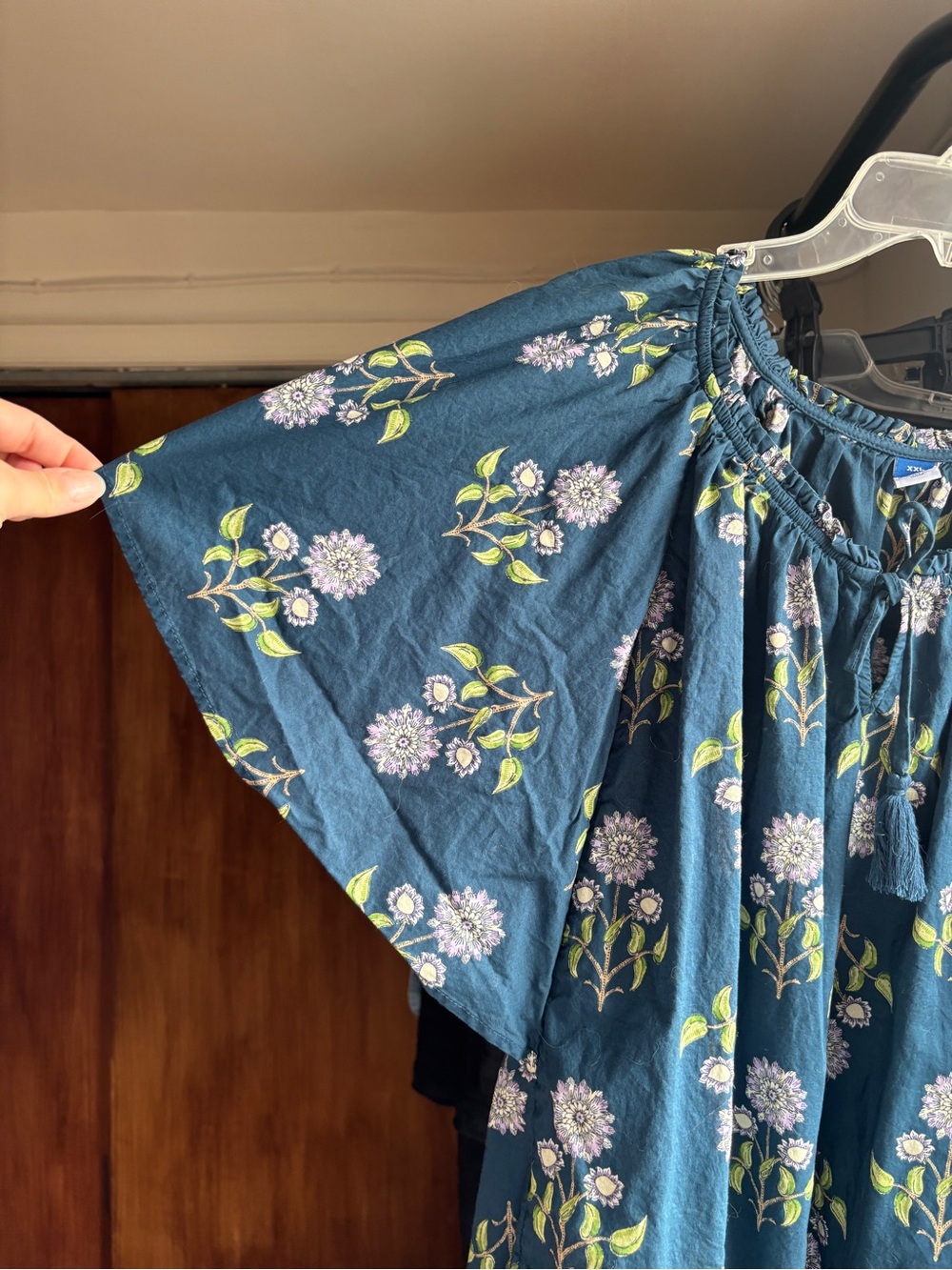 EUC Old Navy Flutter-Sleeve Tassel-Tie Top | Floral Peasant Blouse | Women’s XXL - Picture 6 of 16
